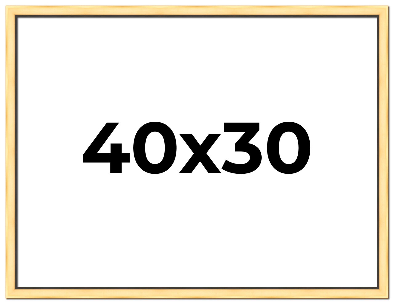 40x30 Simple Gold Picture Frame - UV Acrylic, Foam Board Backing, Hanging Hardware